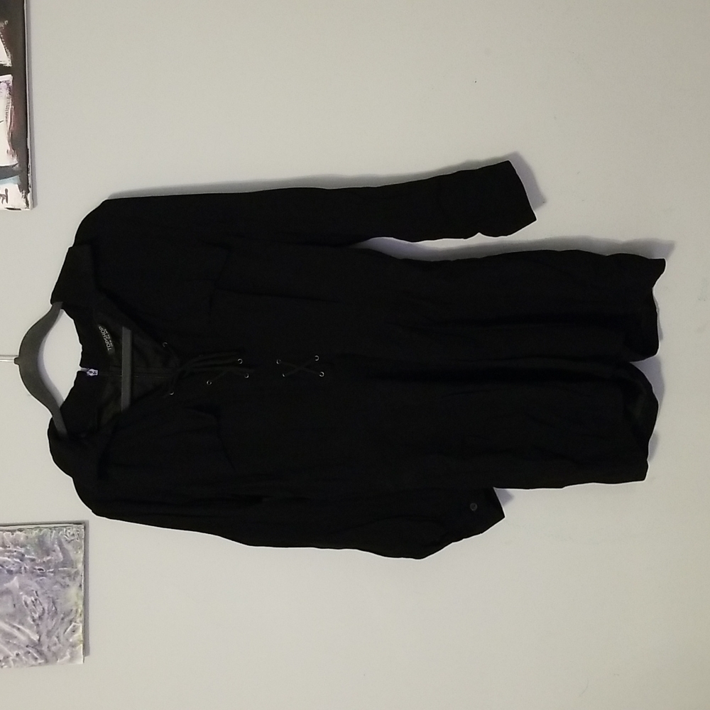 Black Lace-up Romper